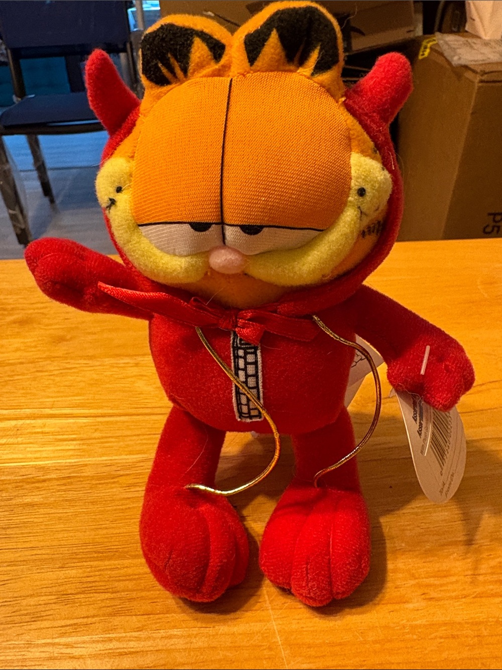 Vintage Garfield Plush in Red- Soft Stuffed Animal